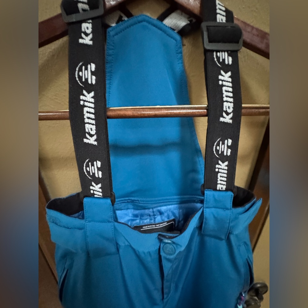 Kamik Blue Urban KIDS SIZE 12 Snow bib Pants with Suspenders NWOT